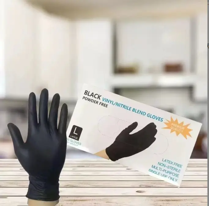 100pcs Black Disposable Pure Nitrile Gloves - Heavy Duty, Durable & Waterproof, Premium Quality for Kitchen, Tattoo Artists, Household Cleaning, Car Care - Disposable Protective Gloves, Cleaning Gloves | Textured | Durable, Nitrile Disposable Gloves