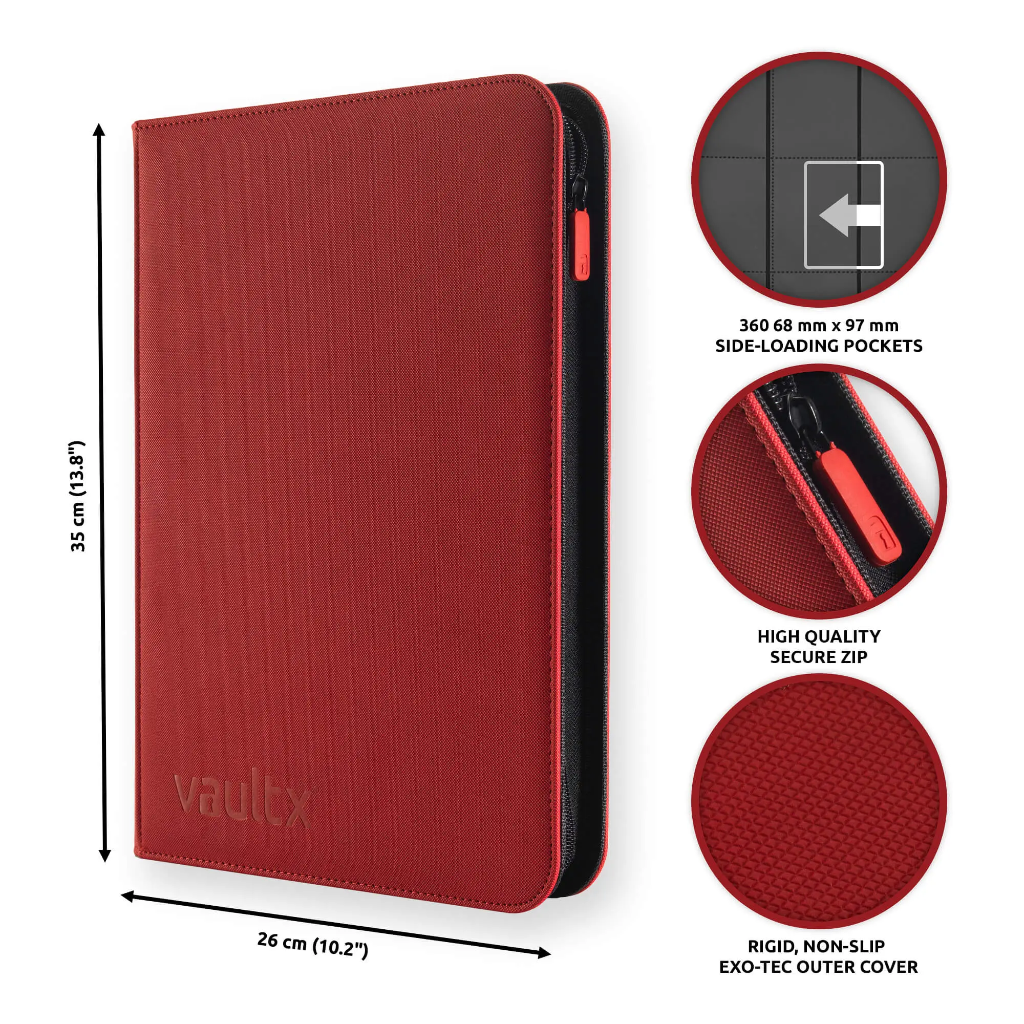 Vault X 9-Pocket Exo-Tec® Zip Binder (Fire Red) - TikTok Shop