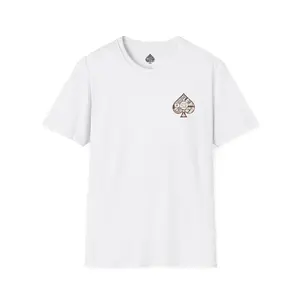 AJOAT Menswear Men's Classic Vintage Vinyl Record T-Shirt - Ribbed, Lightweight, Soft, Breathable, Casual, Pocket Spade Logo, Music Wave Back Print