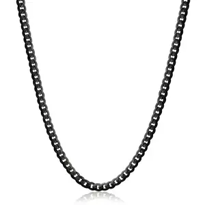 Premium Black Cuban Chain | Dark Aesthetic & Streetwear Layering Necklace