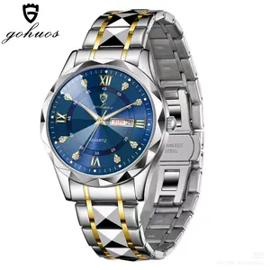 GOHUOS Men's Classic Business Minimalist Analog Quartz Watch, Calendar Waterproof Wristwatch for Work & Daily Wear, Elegant Stylish Timepiece for Anniversary Gift with Gift Box, Business Casual Watches summervibes