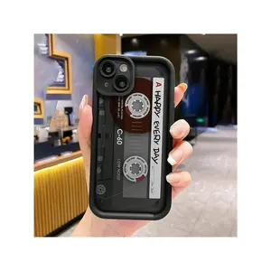 Vintage Cassette Tape Pattern Phone Case, Shockproof Phone Protective Cover, Phone Accessory Compatible With IPhone 15 14 13 12 11 Pro Max, Casing
