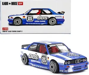 Kaido House x Mini GT 1:64 BMW M3 Kaido Touring Champ V1 Blue/White Diecast Model Car Limited Edition KHMG223