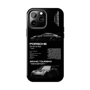 Porsche 911 GT3 RS Rennsport Supercar Art Case for iPhone 17-7 Pro Max Plus & Samsung Galaxy S25-S21 Ultra Plus - Automotive JDM Exotic Car Aesthetic Phone Cover