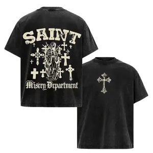Saints Club Angel Vintage Washed Faith Streetwear Tee