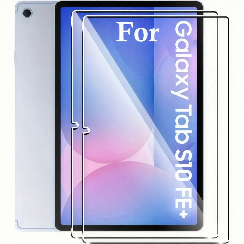 2-piece set suitable for Samsung tablet S10 FE+13.1 inches for S10 FE 10.9 inches, high-quality high-definition tempered glass screen protector suitable for scratch resistance, high response, easy to install, Tablet Screen Protectors