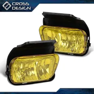 CROSSDESIGN Fog Lights Fit For 2003-2006 Chevy Silverado 2002-2006 Chevy Avalanche 1500/2500,12V 42W Bulbs,Yellow