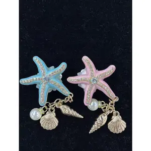 548  2PCS Ocean Starfish Charms | Rhinestone Beach Pendants for DIY Pens, Bag Charms & Crafts