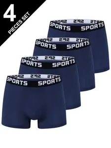 Men's 4 Pack Briefs Elastic Comfortable Knit All Seasons, Casual Fitted Workout Gym Underwear for Sports Festivals, Multiple Occasions