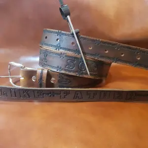 Personalized Leather Belt with Custom Stamps and Paints