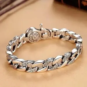 Sterling Silver Bracelet – Unisex Elegant Jewelry (Polished Chain Design) | Everyday Fashion Accessory, Perfect Gift for Family & Friends