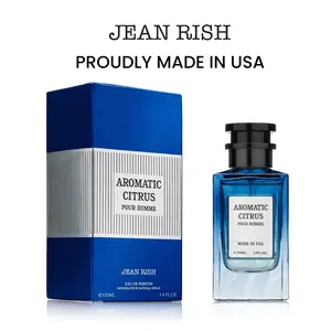 Aromatic Citrus, Jean Rish, Men Perfume, Eau De Parfum (3.4 Fl Oz / 100ml) with Lemon-Vanilla-Amber,Long Lasting and Luxury Fragrance, Made In USA
