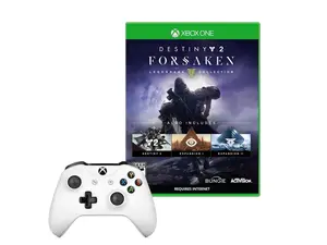 Xbox One S Controller in White with Destiny 2: Forsaken Game Xbox One S Controller in White with Destiny 2: Forsaken Game