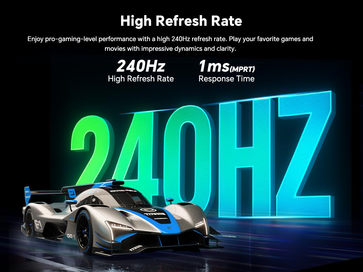 KTC 27" 1080P FHD 240Hz Gaming Monitor, Fast IPS Computer Monitor with Adaptive Sync, HDR10, Height Pivot Tilt Adjustable, Vesa Mount, HDMI/DP/USB, H27F7