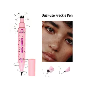 2-in-1 Dual Action Eyeliner & Freckle Stamp Pen, Beginner-Friendly Daily Makeup Tool - Longlasting, Waterproof, Smudge-Proof, Sweatproof, Transfer-Proof, Precise Winged Liner, #01, Freckle Pen