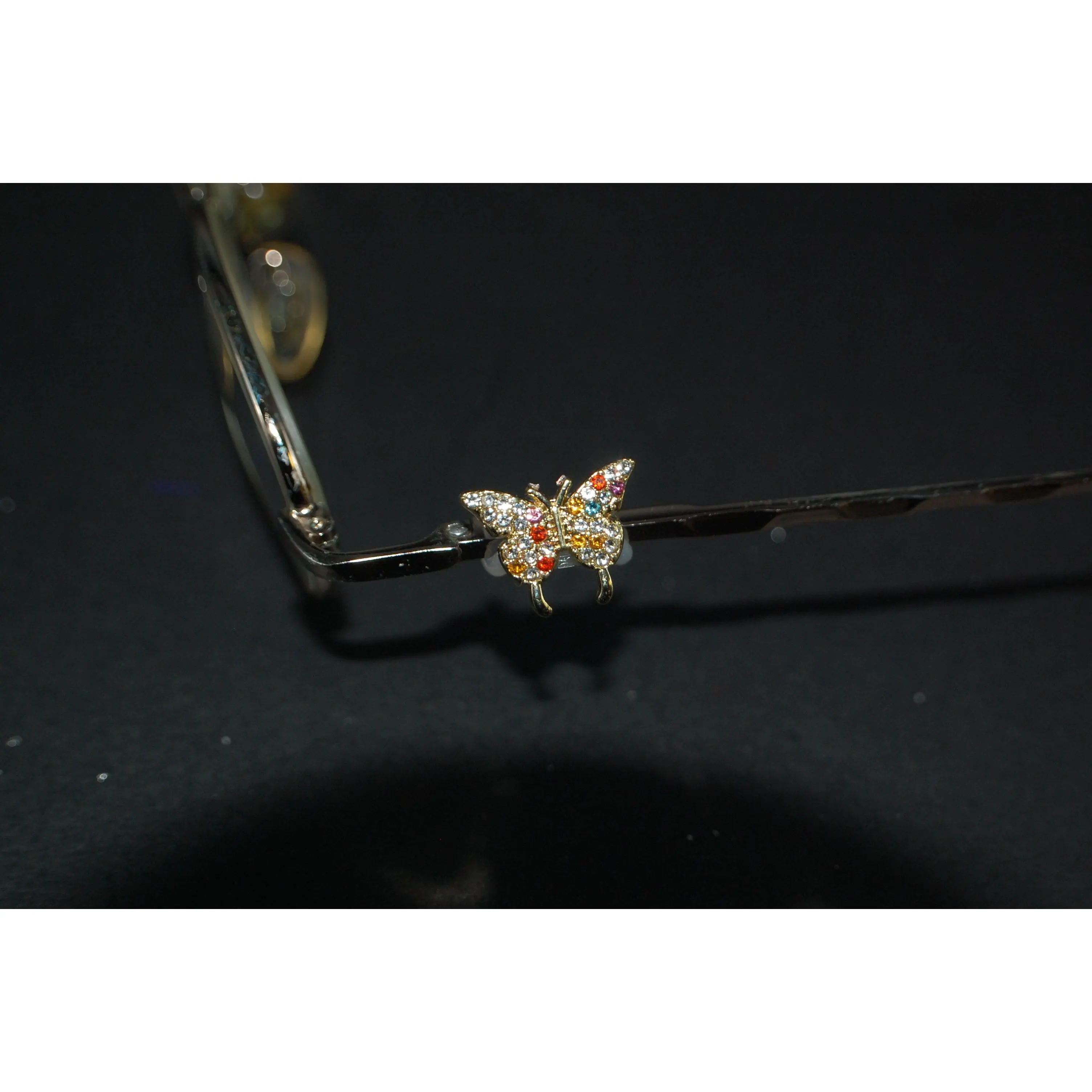 Jeweled Butterfly Eyeglass Charms, Playful & Elegant Multicolor Clip-On Adornments for Women's Eyewear