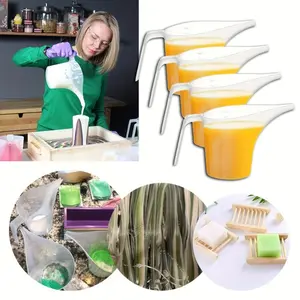 4pcs Long mouth measuring cups 1000ML with scale injection pot Baking measuring cup 1L Laboratory measuring cup Cake dispenser Household, Large Capacity Easy Pour Cups,Perfect for Bakeware Mold,Oils,Watering Plants