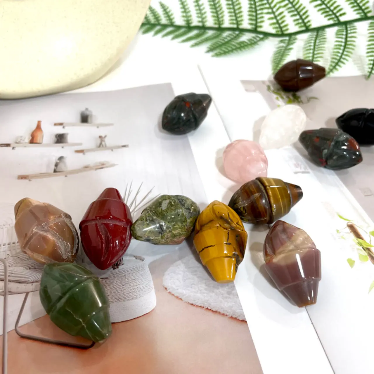 IG Crystal 1.5 Inch High Quality Natural Ice Cream Crystals 10 Counts Healing Stone Home decoration