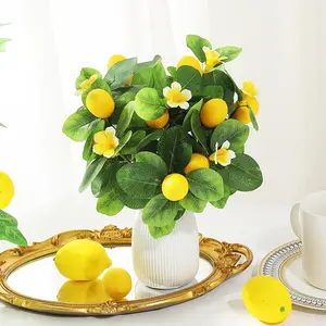 3-Piece Realistic Lemon Plant, Synthetic Lemon Tree for Decoration, Desk, Window Shelf, Bookshelf, Kitchen Decor, Spring Summer Plant Ornament