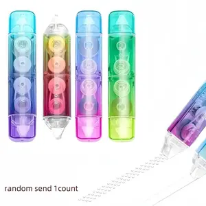 Random Color 2 In 1 Correction Tape, 1 Count Mini Double-sided Dot Glue For School Office Stationery