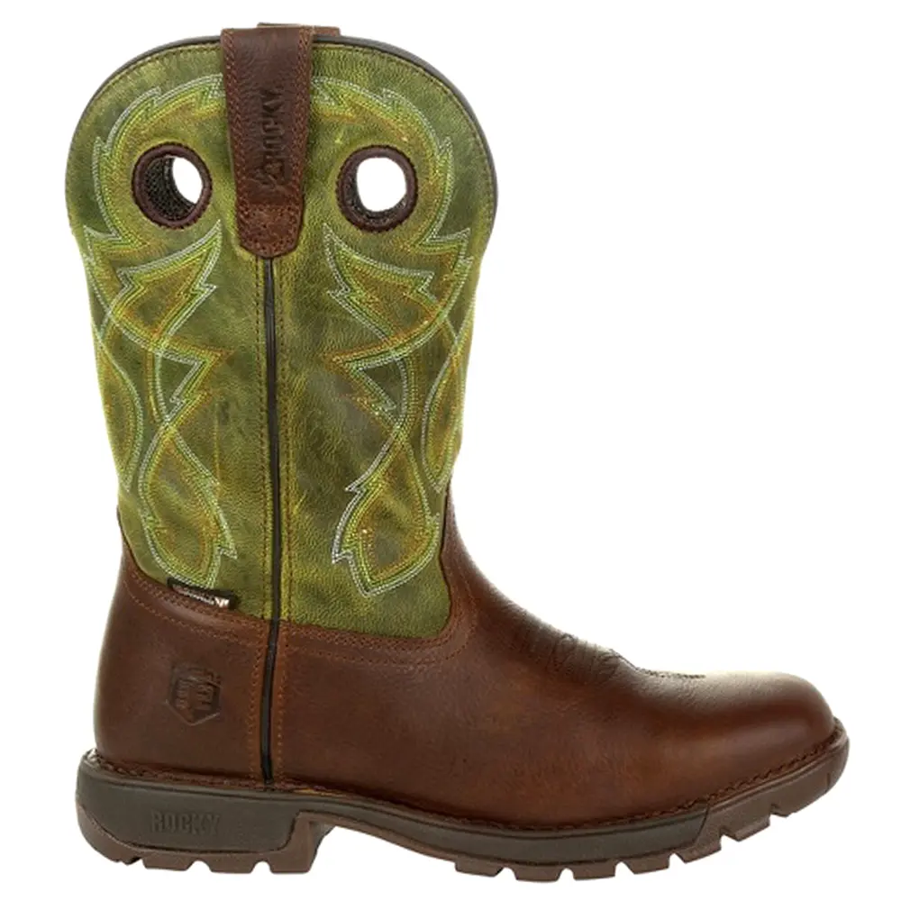 Rocky Mens Legacy 32 11 Inch Waterproof Soft Toe  Work/Duty - Brown, Green