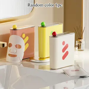 1pc Mask Storage Box, Home Refrigerator Organizer with Lid, Desktop Storage Bucket, Cosmetic Makeup Table Mask Holder