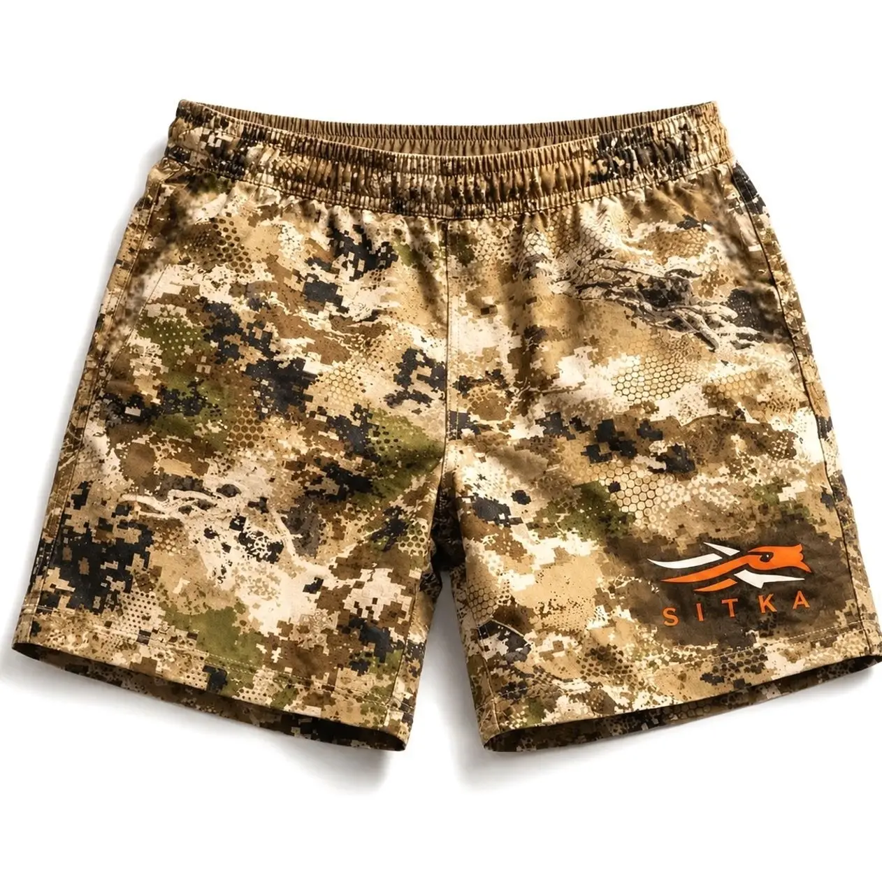 Men’s SITKA Camo Shorts, Lightweight Hunting Athletic Shorts, Quick Dry Outdoor Running Gym Shorts with Pockets