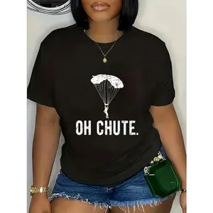 100% Cotton Paragliding Saying Funny Oh Chute Paraglider Paraglide T-Shirt