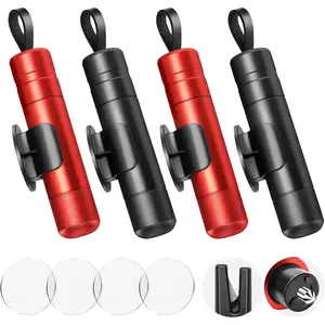 4 PCS Car Window Breaker Seatbelt Cutter, Window Breaker Tool for Emergency Land and Under Water Escape Seat Belt Cutter and Glass Breaker for Automotive Accidents (Black+Red)