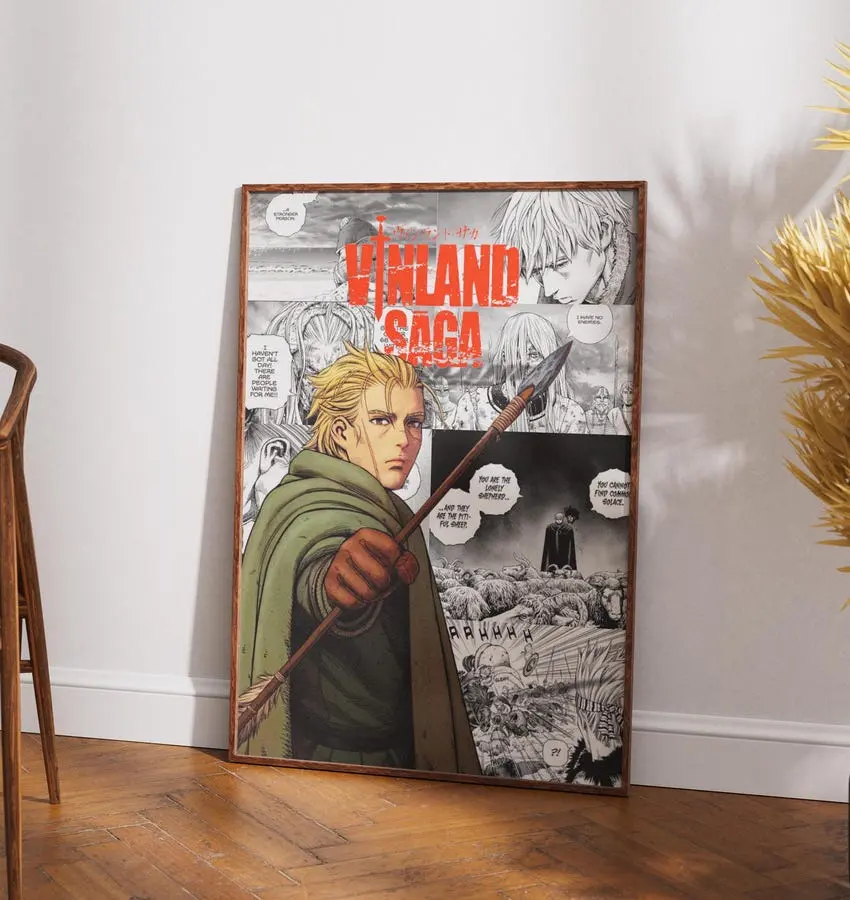 Vinland Saga Unframed Manga Panel Poster Print - Thorfinn Comic Art, Minimalist Retro Decoration, Man Cave Decor, Home Inspo, All Seasons Wall Decor, Multi-Size (8x12in/20x30cm,12x18in,24x36in) Anime Collectible Hanging Gift for Fans, 24x36in