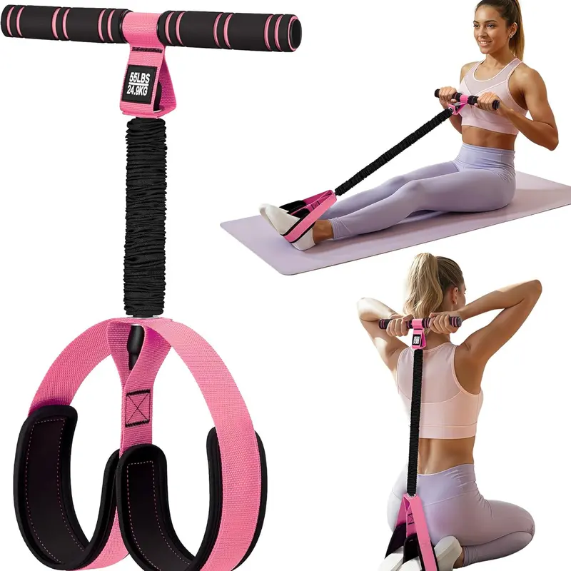 Foot Pedal Resistance Bands with Handles - Unisex Compact & Easy to Take Anywhere Fitness Gear, Non-Skid Fabric Pedals, Smooth Reliable Resistance, Home Workout Equipment for Core, Leg, Arm Training All Fitness Levels