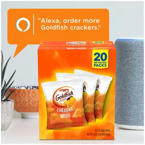 Baked Cheddar Cheese Crackers, 1oz On-the-Go Snack Packs, 20 Pcs Box, 6-Month Shelf Life
