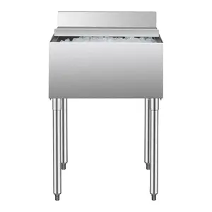 VEVOR Commercial Ice Bin, 28 L Underbar Ice Bin, 12x 19x 37 in Stainless Steel Ice Chest with Sliding Lid, Bottle Holders, Adjustable Bullet Feet, Cooler Cart Cocktail Unit for Bar Restaurant PubVEVOR Super Brand Day