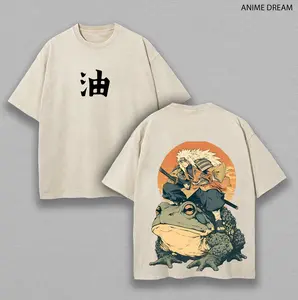 Jiraiya- Naruto Anime Double Printed Vintage Washed Tee Unisex Oversize Anime Manga Washed Heavyweight Cotton T-shirt, Gift For Anime Fan, Anime Lover