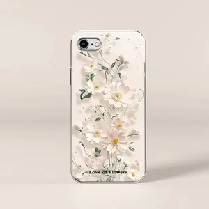 Creative paper-cut flowers for【iPhone Se （2022）】advanced electroplated glass phone case --975