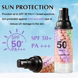 3-in-1 Color-Correcting Primer SPF 50,  Brightening Oil-Control Hydrate Face Sunscreen and Long-Lasting Makeup Base for Flawless Skin Tone