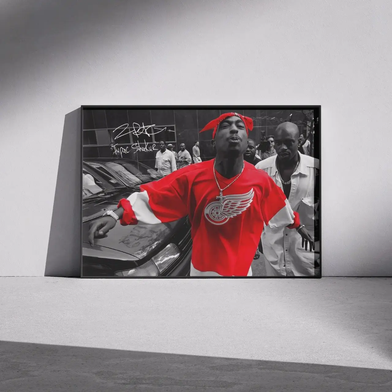 Unframed Poster - Retro Rapper Tupac Hoodie and 2pac Poster – Vintage Hip Hop Graphic HoodiE Style Top Cotton