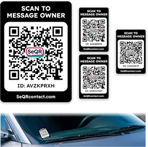 Car Contact Tags | QR Car Magnet Sticker & Decal for Messaging About Vehicle | Custom Name Stickers for Car or Truck Windows, Doors, Bumper Stickers