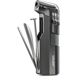 Pipe Lighter Gas Butane Refillable Soft Flame with Pipe Cleaner Tools (Sold without Gas)