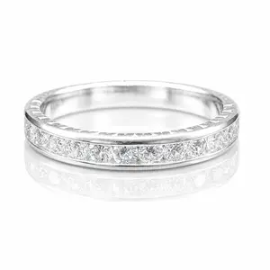 Full Eternity Tennis Ring in 925 Sterling Silver, 1CT D Color VVS1 Moissanite Band for Women, GRA Certified