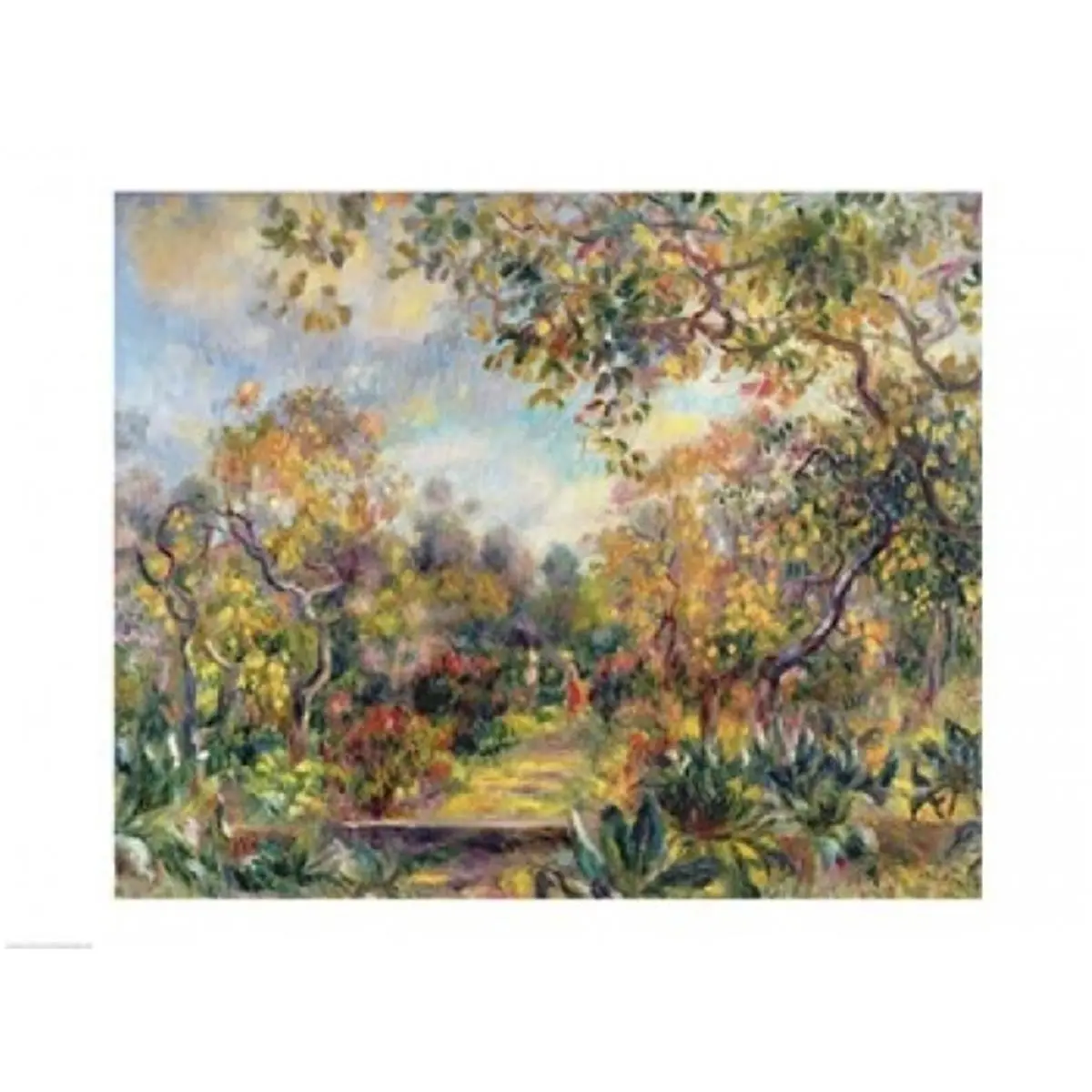 Pierre-Auguste Renoir Landscape at Beaulieu c.1893 Large Hangable Art Poster Print - 36x24 in. Colorful Style Nature Art, Removable Home Decor, Decor Inspo Vivid Colors Occasion Gift for Home Supplies, 36 X 24 In.