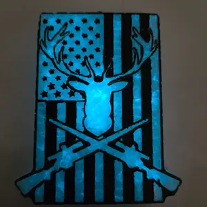 White/Black/Brown Glow in the Dark Deer Flag Car Freshie (Apple Cinnamon Scent)