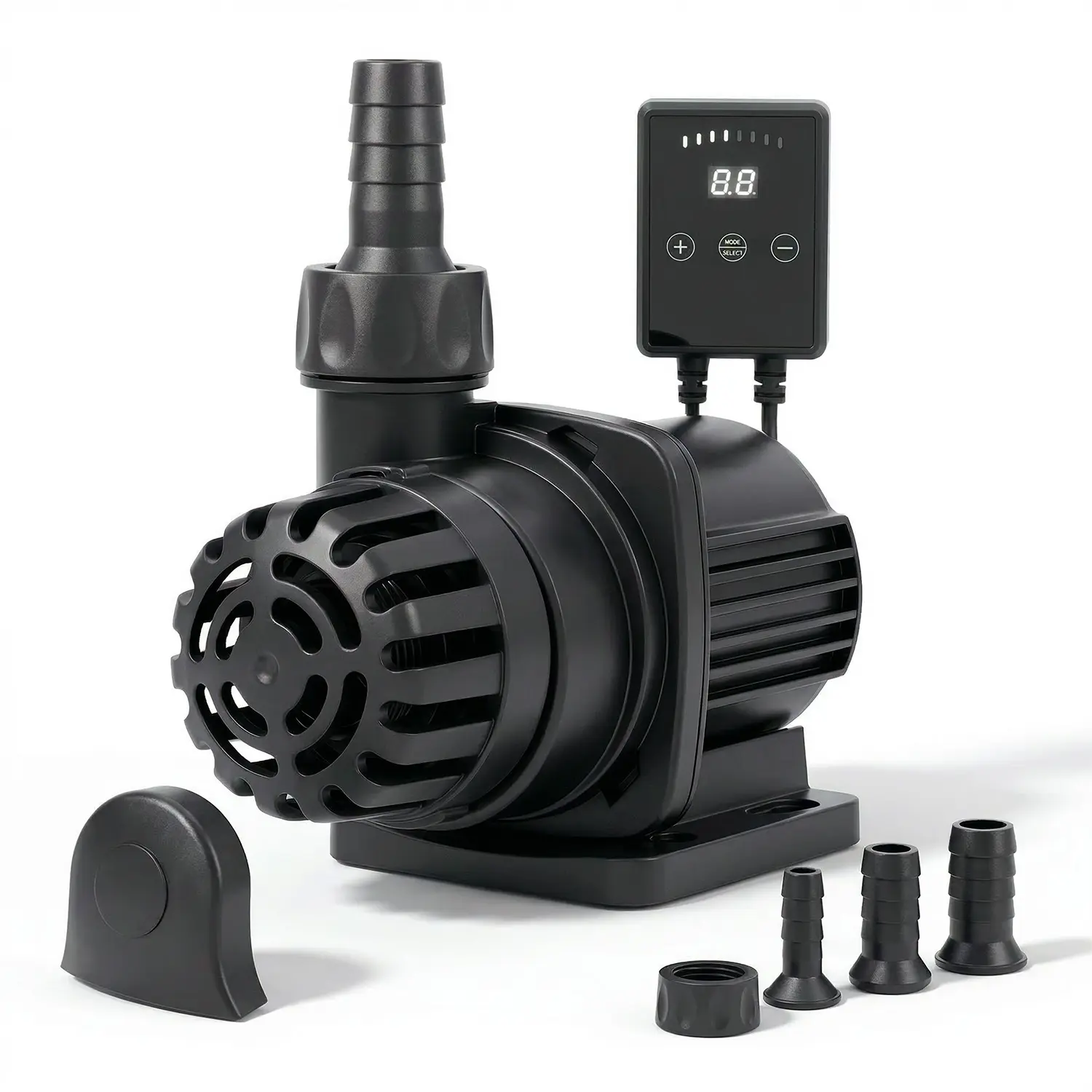 Aqua Dream 1060 GPH Smart DC Submersible Water Pump - 24V Amphibious Inline Return Pump with Digital Controller, Wireless Sync, Flow Control, Ceramic Parts, Energy Saving, UL Listed Power Supply for Aquariums, Freshwater Hydroponic Systems, Aquarium Setup