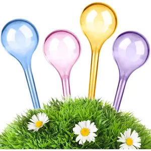 4 Pack  Watering Globes Colored Self Watering Globes Automatic Watering Bulbs Plastic  Water Globes Drip Irrigation Device for Indoor Outdoor  (26.5x8 cm)