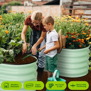 3×3 FT Galvanized Raised Garden Bed for Vegetables and Flowers – This heavy-duty outdoor metal planter box features a reinforced open-ended base and safe rubber edges, making it both durable and family-friendly. Ideal for yards, patios, and lawns, the lar