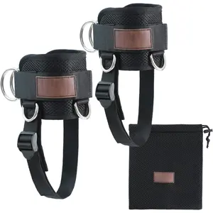 Ankle Strap for Cable Machine Adjustable Cable Ankle Attachments for Gym Comfort fit Neoprene Padded Steel Double D-Ring Ankle Cuffs for Cable Kickbacks, Lift The Butts, Tone The Legs