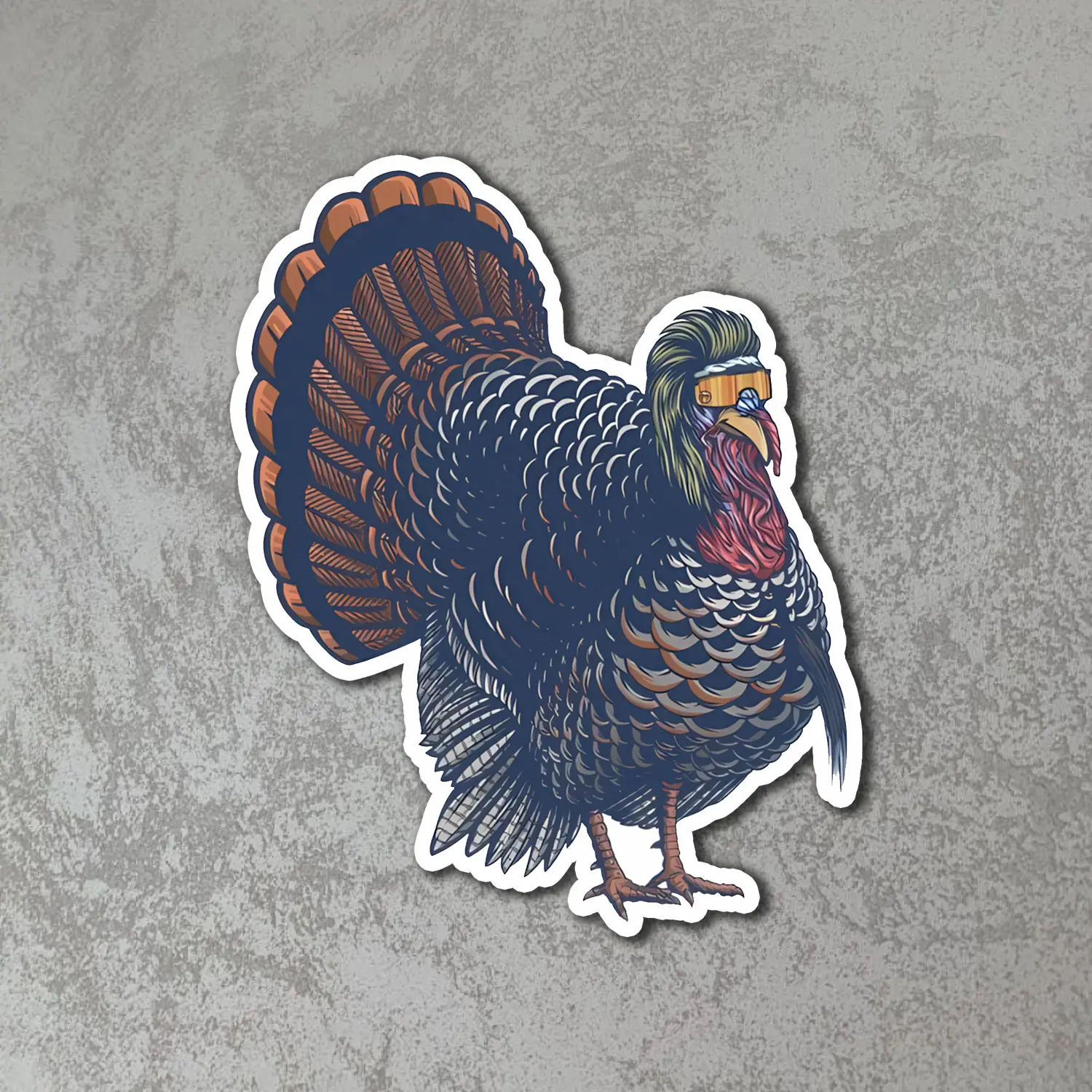 Turkey Mullet Sticker, Funny Turkey Hunting Decal, Waterproof Vinyl Sticker, Laptop, Tumbler, Car, Outdoor Gift