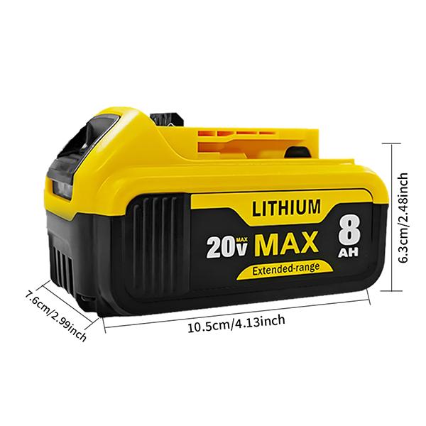 8000mAh spare battery replacement 20V Max battery Lithium ion battery suitable for replacing lithium-ion power supply Cordless drill battery Outdoor power tool battery accessories Rechargeable wireless power tool battery pack