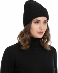 Satin Lined Winter Hat Winter Beanie Hats for Women Men Unisex, Soft Warm Knitted Cuffed Slouchy Beanie, Solid Color Casual Knit Hat, Fashion Slouchy Skull Cap for Fall & Winter Accessories