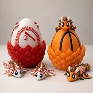Sports Dragon Egg Collectible Set of 2 – For Sports Fans, Kids & Collectors – Desk Decor, Shelf Display & Room Accent – Unique Birthday & Game Day Gift, Collectible Style Figurines, Dragon-Shaped Figurines